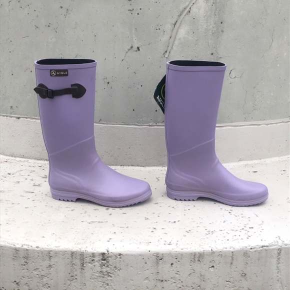 AIGLE rain boots, purple, eur 40 or US 9.5-10, made in France - Picture 2 of 9